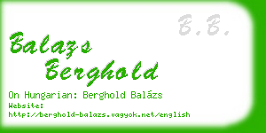 balazs berghold business card
